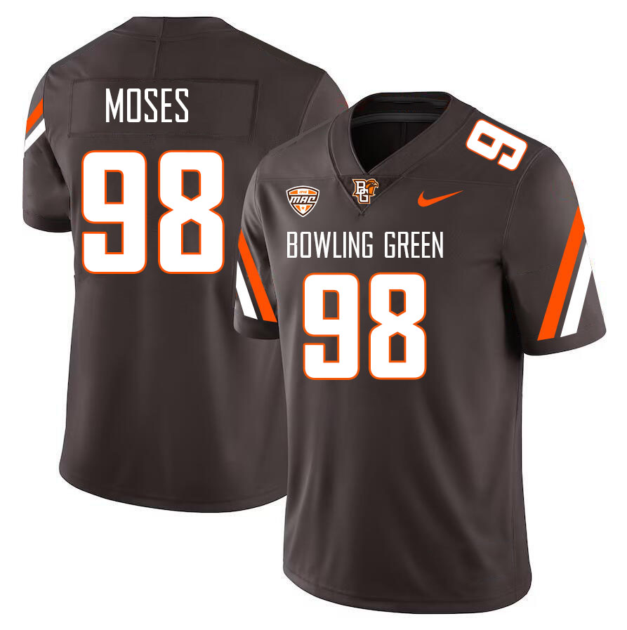 Bowling Green Falcons #98 Malik Moses College Football Jerseys Stitched-Brown